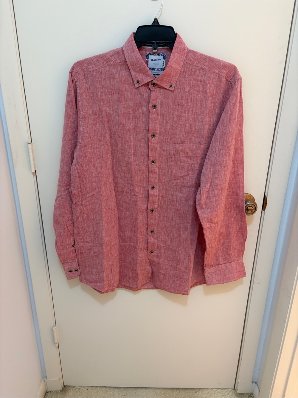 Haupt Coral-Red Button-Down Shirt
